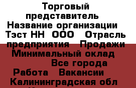 Торговый представитель › Название организации ­ Тэст-НН, ООО › Отрасль предприятия ­ Продажи › Минимальный оклад ­ 40 000 - Все города Работа » Вакансии   . Калининградская обл.,Калининград г.